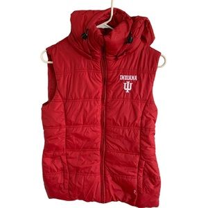Indiana Hoosiers Puffer Vest Jacket with Hood Colosseum Adult Size Medium